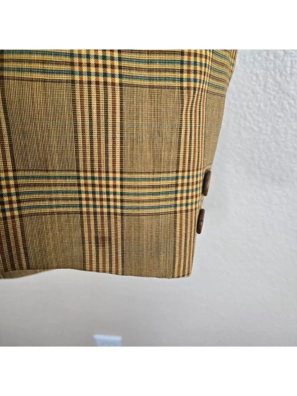 Vintage 70s Towncraft Polyester Blazer Sports Coat Plaid Yellow Mens M